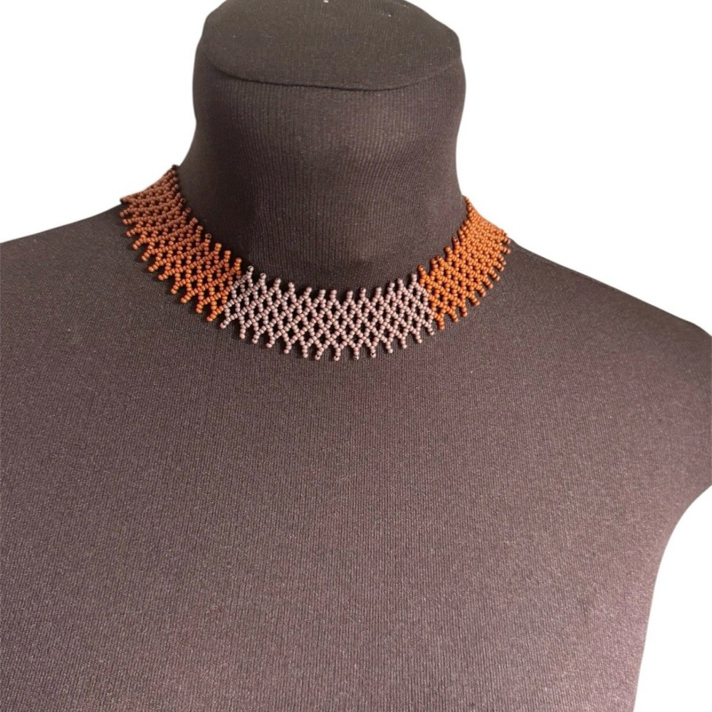 Handmade Beaded Choker Necklace – Ethnic Style, Statement Jewelry